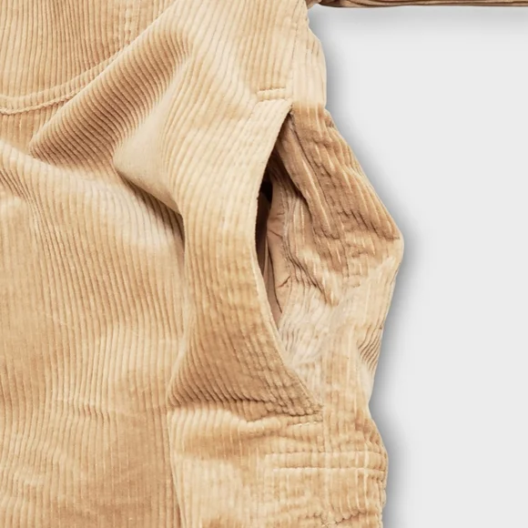 Madewell Corduroy Kentwood Oversized Shirt Tail Jacket Shacket Large Tan Pockets - Picture 7 of 14